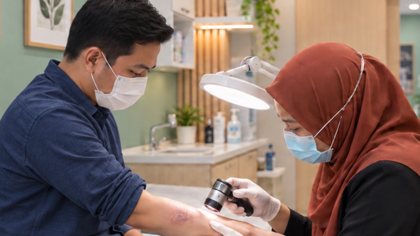 Pemeriksaan masalah kulit di Klinik Dr Nina